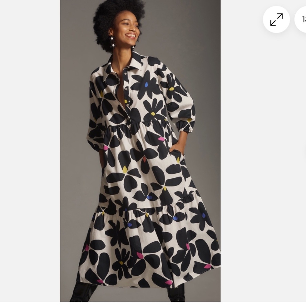 Anthropologie Bettina Tiered Shirt Dress by Maeve